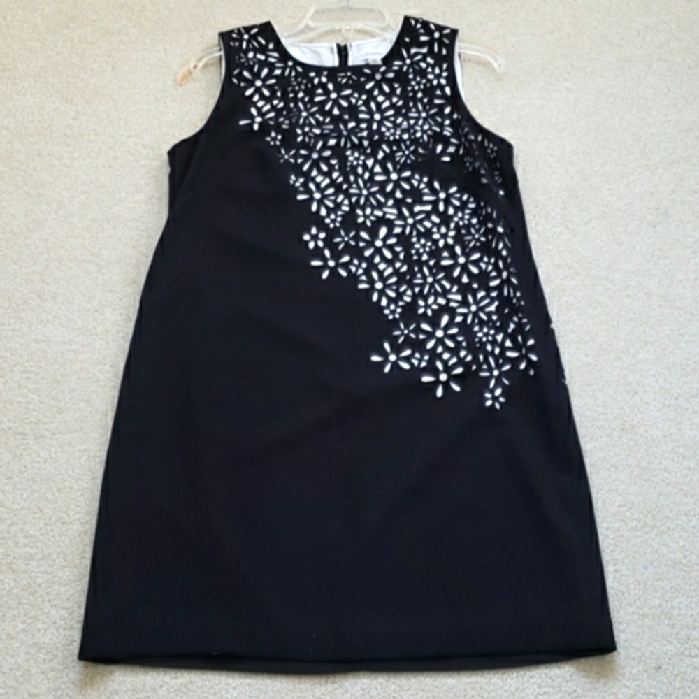 Calvin Klein Black Dress with Flower Cutouts. Size 10.